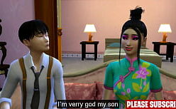 Sexo entre mae filho e filha no sofá