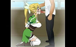 Leafa hentai chupando a xoxota da casada