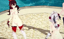 Noelle genshin impact hentai mostrando a buceta deliciosa